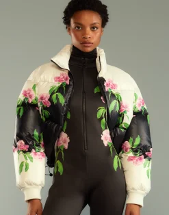 Cynthia Rowley April Showers Puffer Jacket BLKFL Sale