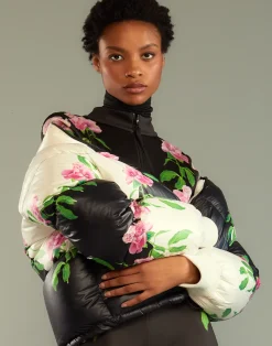 Cynthia Rowley April Showers Puffer Jacket BLKFL Sale