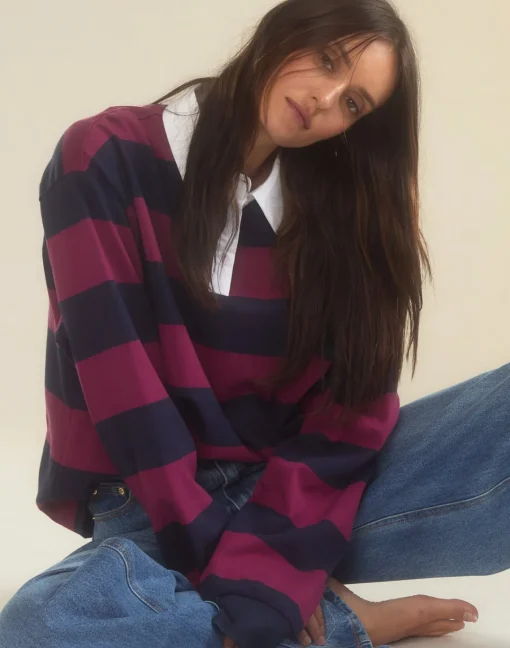 Cynthia Rowley Ardie Striped Rugby Shirt NABUR Fashion