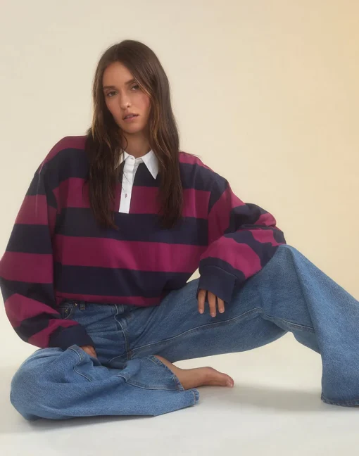 Cynthia Rowley Ardie Striped Rugby Shirt NABUR Fashion