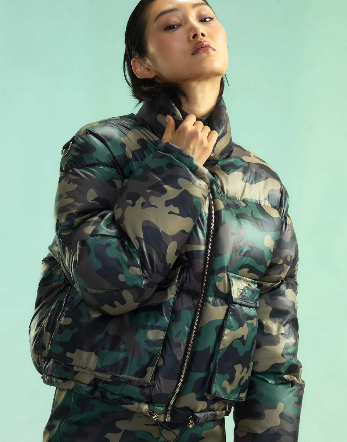 Cynthia Rowley Backcountry Puffer Jacket GRNCAM Fashion