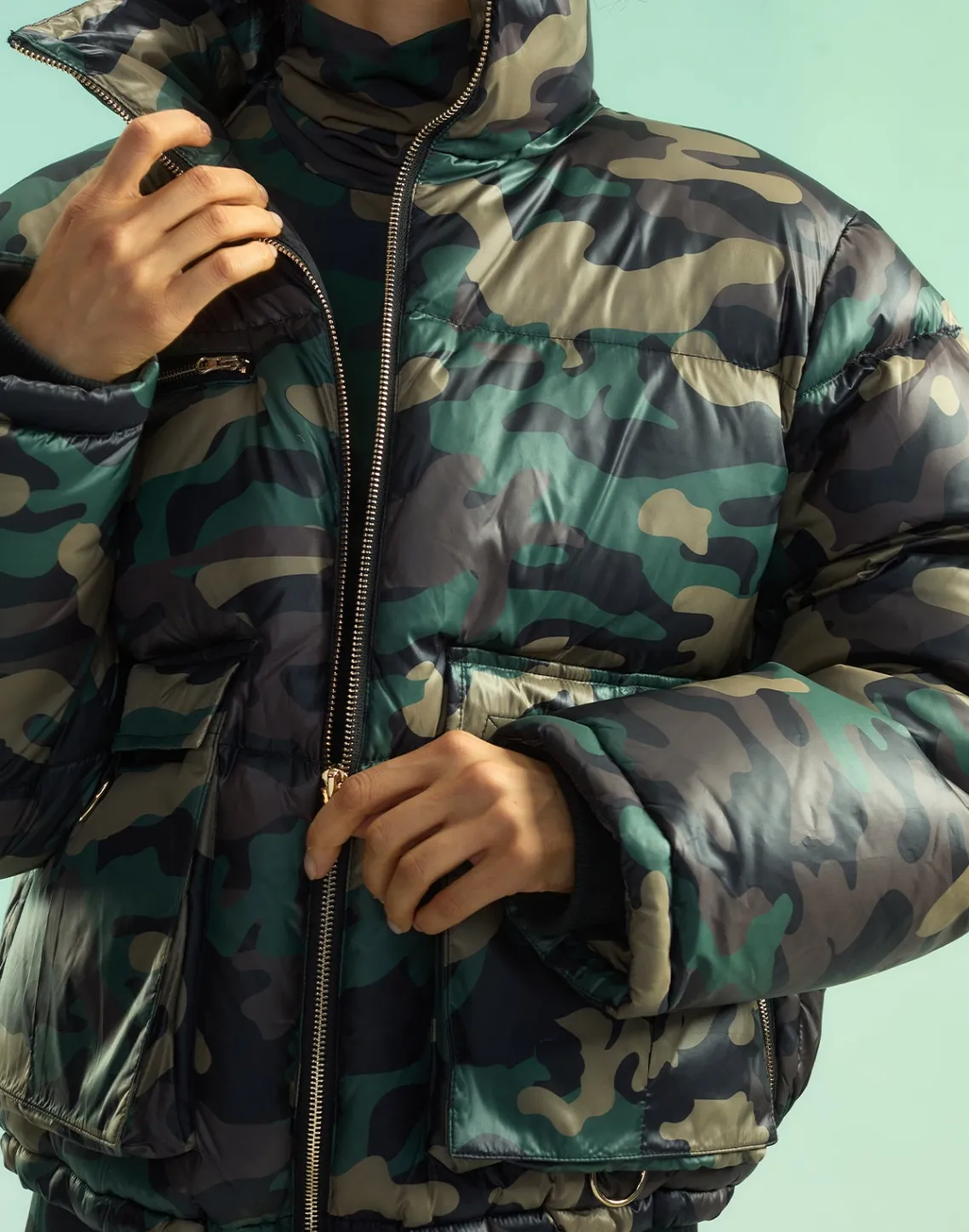 Cynthia Rowley Backcountry Puffer Jacket GRNCAM Fashion