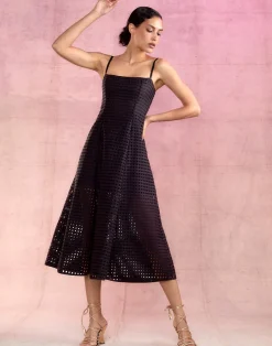 Cynthia Rowley Birdcage Midi Dress BLACK Online