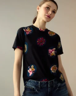 Cynthia Rowley Bloom Tee BLKMT Sale