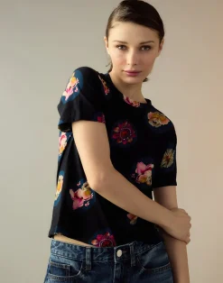 Cynthia Rowley Bloom Tee BLKMT Sale