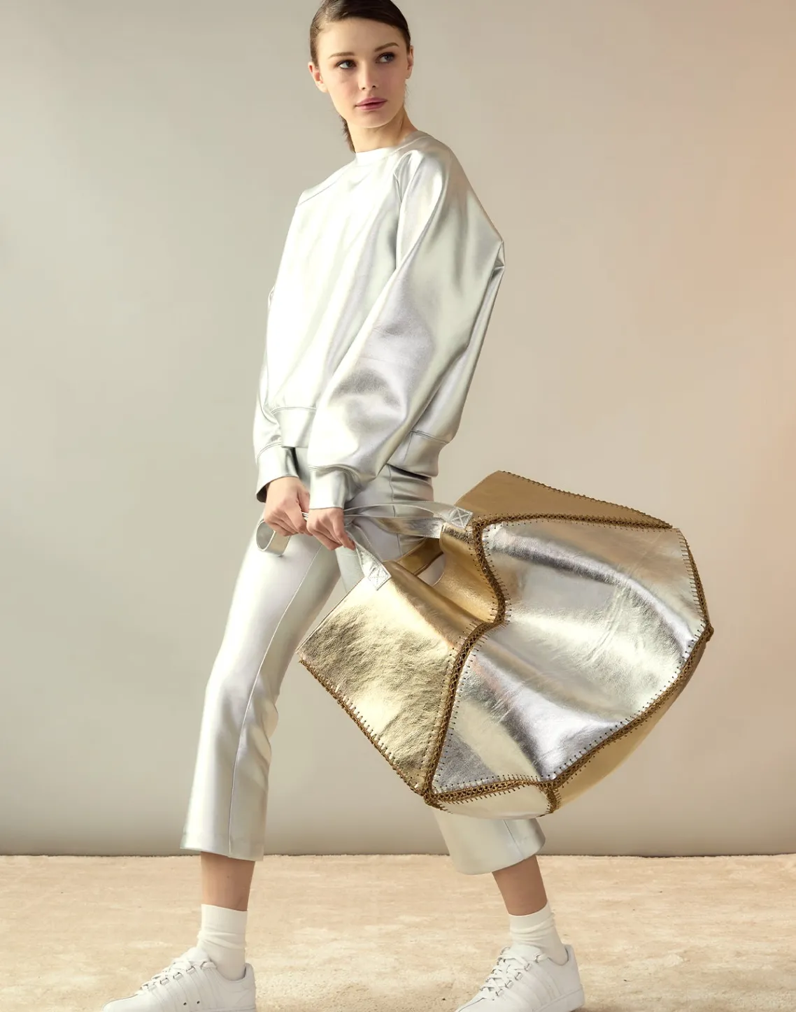 Cynthia Rowley Bonded Active Pant Silver Fashion