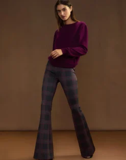 Cynthia Rowley Bonded Fit and Flare Pant BLKRD New