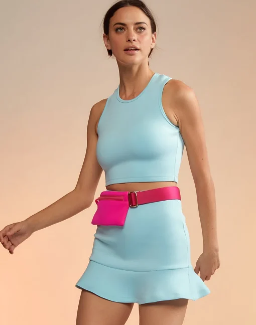 Cynthia Rowley Bonded Mini Skirt BLUE Hot