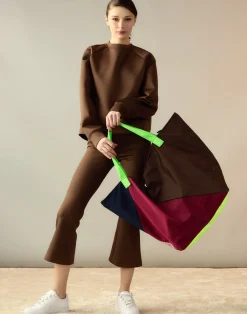 Cynthia Rowley Bonded Pullover Sweatshirt Brown Online