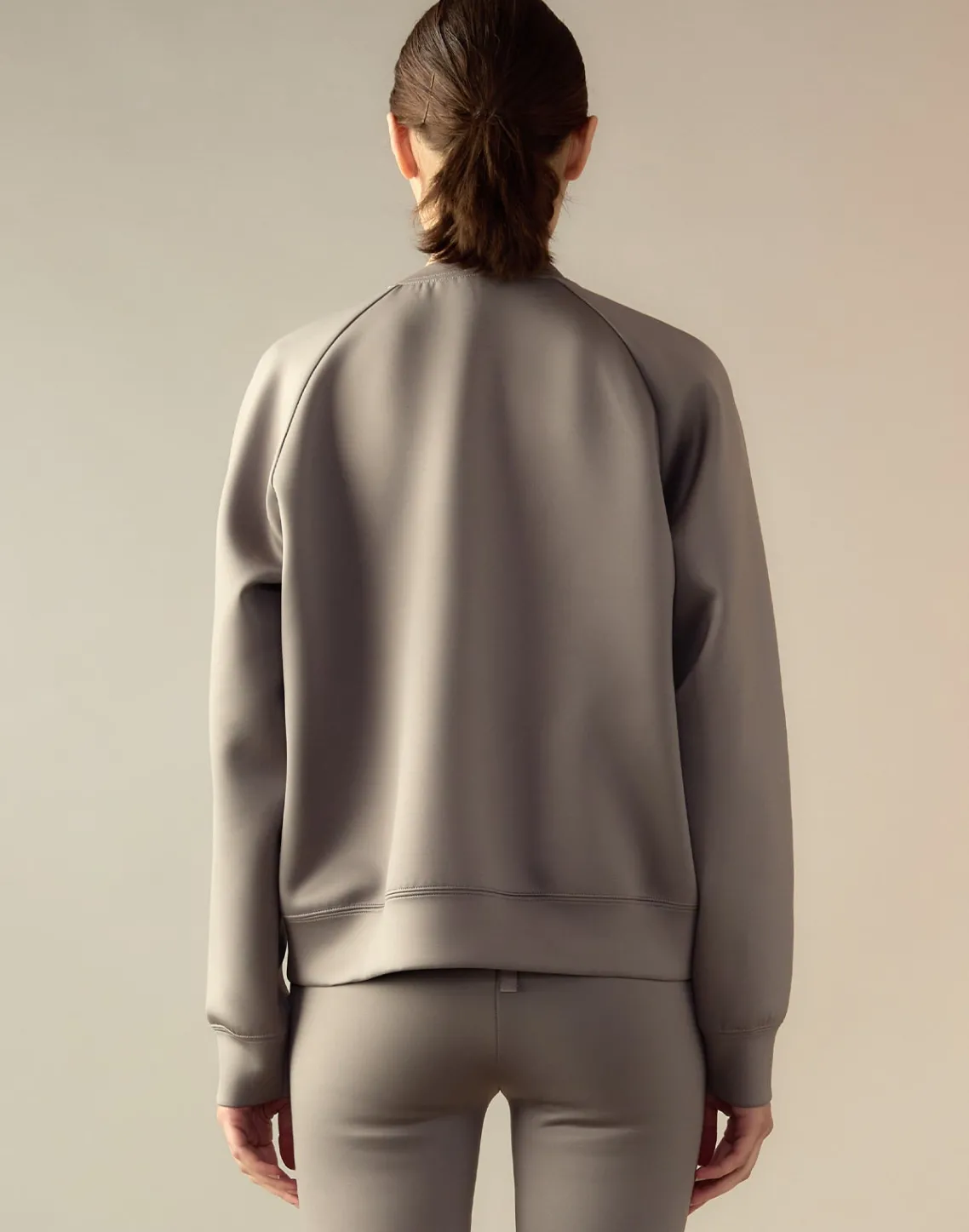 Cynthia Rowley Bonded Pullover Sweatshirt GRAY Clearance