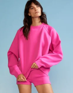 Cynthia Rowley Bonded Pullover Sweatshirt HTPNK Sale