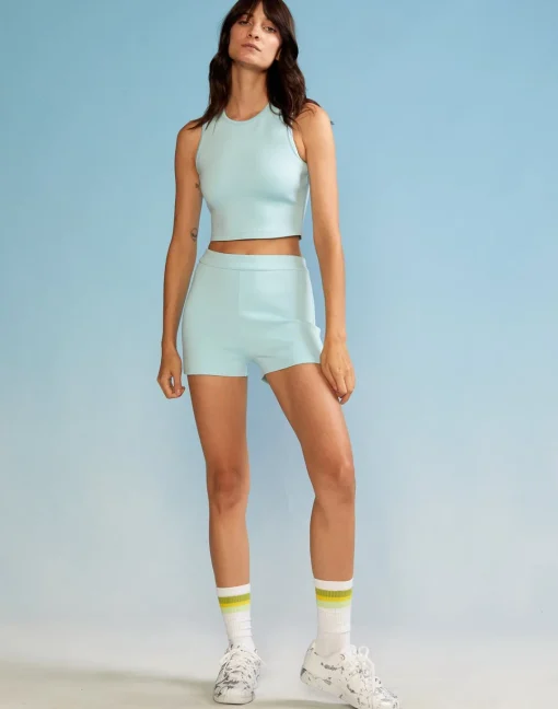 Cynthia Rowley Bonded Racer Tank BLUE Hot