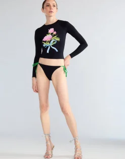 Cynthia Rowley Bouquet Ribbon Rashguard BLKFL Sale