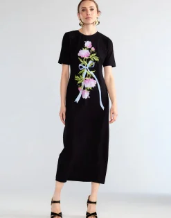 Cynthia Rowley Bouquet Ribbon Tee Dress BLKFL Online