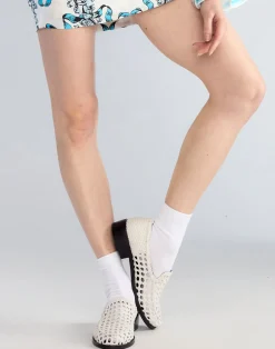 Cynthia Rowley Braided Leather Loafer White Hot