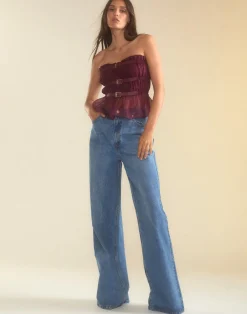 Cynthia Rowley Buckle Up Silk Organza Top BRGDY Hot