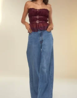 Cynthia Rowley Buckle Up Silk Organza Top BRGDY Hot