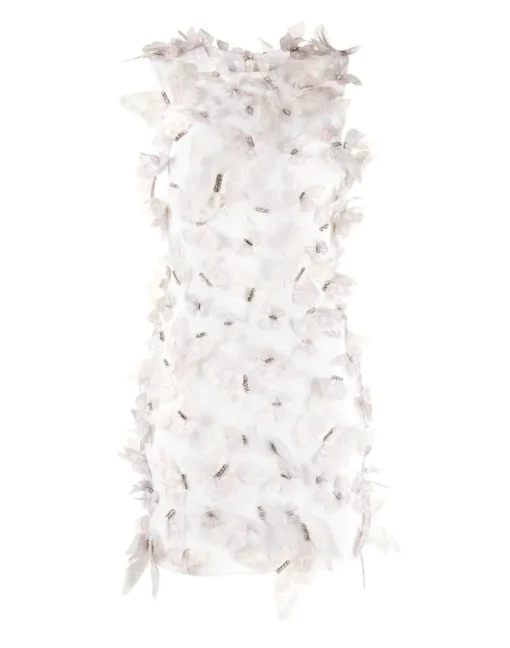 Cynthia Rowley Butterfly Embellished Dress IVORY Fashion