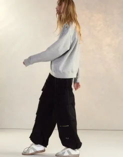 Cynthia Rowley Button Up Sweatshirt HGREY Outlet