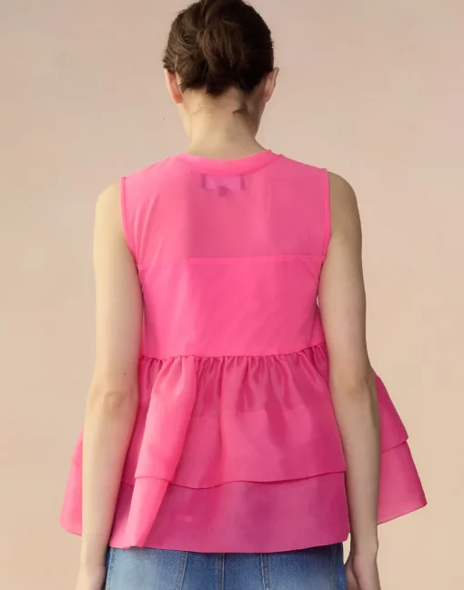 Cynthia Rowley Chloe Organza Flower Top HTPNK Online