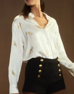 Cynthia Rowley Collectible Silk Shirt WHGLD Fashion