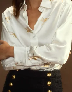 Cynthia Rowley Collectible Silk Shirt WHGLD Fashion