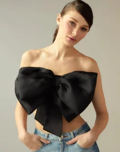 Cynthia Rowley Cupid's Bow Bandeau BLACK New