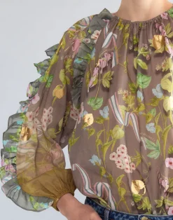 Cynthia Rowley Dawn Blouse CMLMLT Clearance