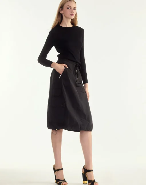 Cynthia Rowley Deep Pockets Skirt BLACK Fashion