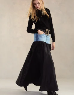 Cynthia Rowley Denim Taffeta Skirt BLACK Online
