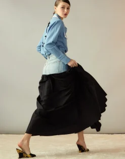 Cynthia Rowley Denim Taffeta Skirt BLACK Online