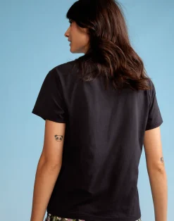 Cynthia Rowley Distressed Tee BLACK Discount