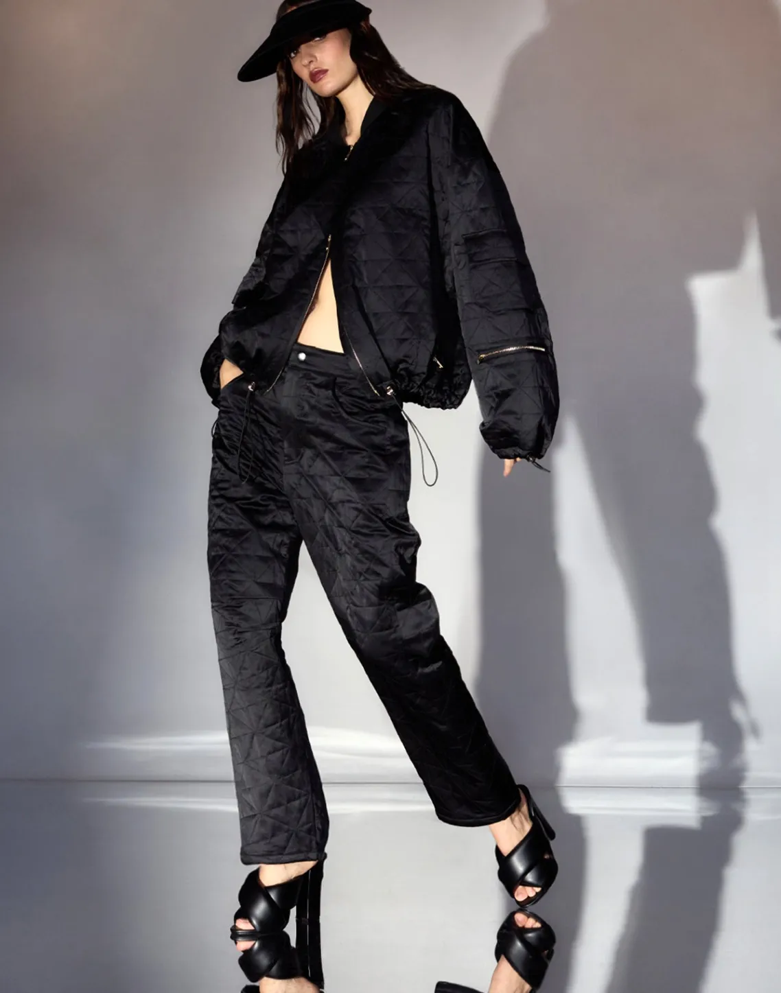 Cynthia Rowley Downtown Quilted Horseshoe Pant BLACK Sale