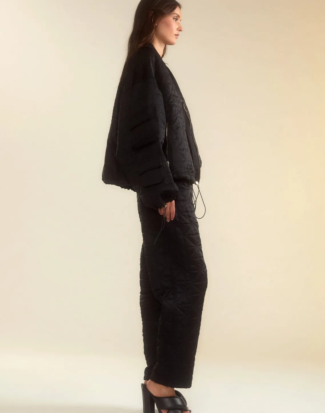 Cynthia Rowley Downtown Quilted Horseshoe Pant BLACK Sale