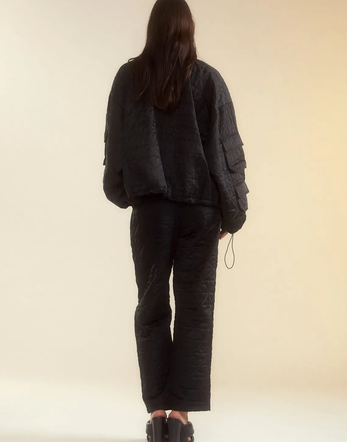 Cynthia Rowley Downtown Quilted Horseshoe Pant BLACK Sale