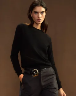 Cynthia Rowley Elea Wool Cashmere Sweater BLACK Discount