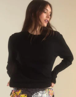 Cynthia Rowley Elea Wool Cashmere Sweater BLACK Discount