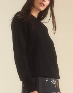 Cynthia Rowley Elea Wool Cashmere Sweater BLACK Discount