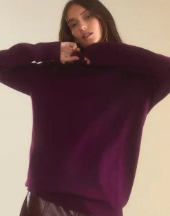 Cynthia Rowley Elea Wool Cashmere Sweater BRGDY New