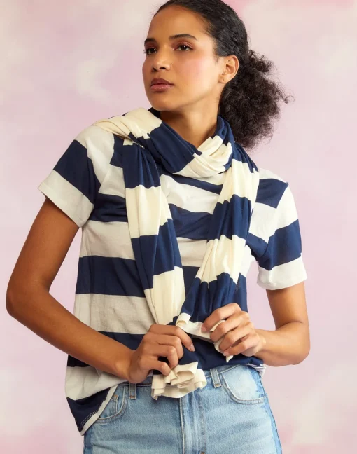 Cynthia Rowley Everyday Striped Tee NVYWHT Hot