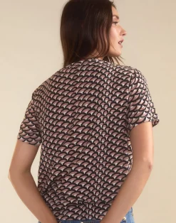 Cynthia Rowley Fanfare Tee BLKCML Clearance