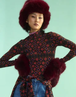 Cynthia Rowley Faux Fur Oversized Mittens BRGDY Fashion