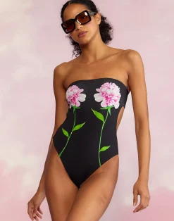 Cynthia Rowley Freya Strapless Swimsuit BLACK New