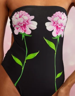 Cynthia Rowley Freya Strapless Swimsuit BLACK New