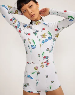 Cynthia Rowley Garden Floral High Tide Wetsuit WHTBQ Hot