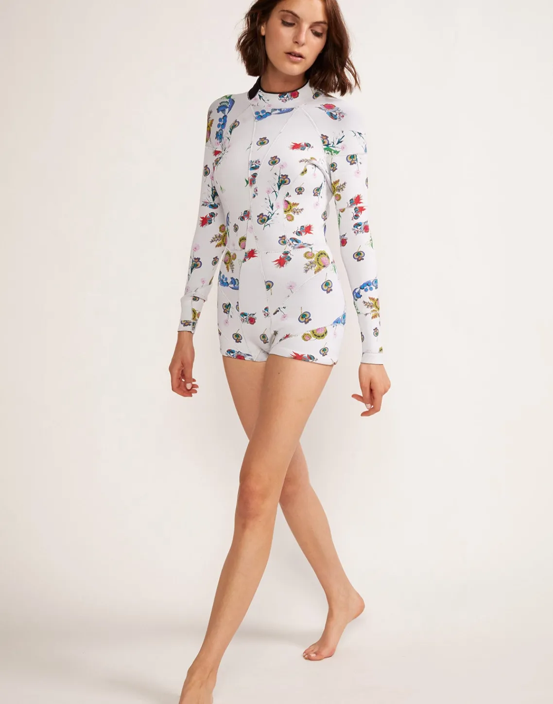 Cynthia Rowley Garden Floral High Tide Wetsuit WHTBQ Hot