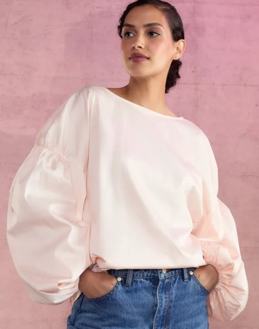 Cynthia Rowley Geneva Cotton Blouse PINK New