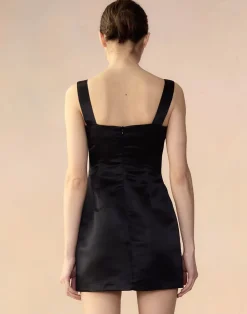 Cynthia Rowley Gigi Satin Dress BLACK Fashion
