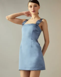 Cynthia Rowley Gigi Satin Dress GRAY New
