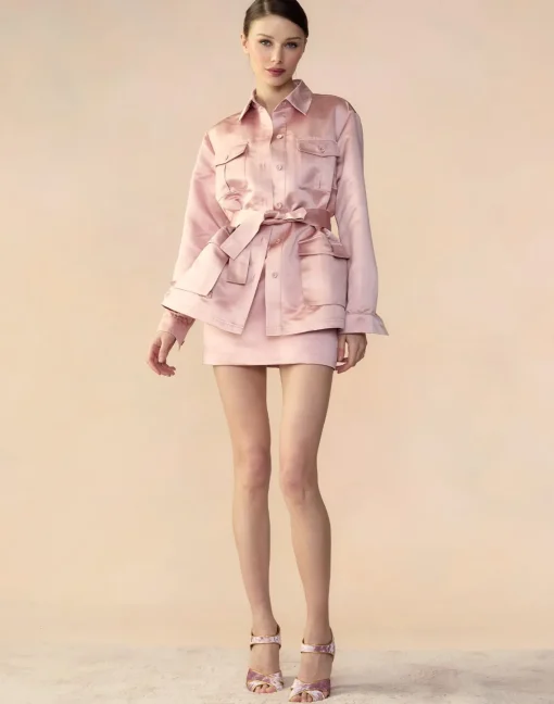 Cynthia Rowley Gigi Satin Dress MAUVE Discount
